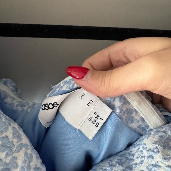 ASOS Light Blue Ruffled Mini Dress - Picture 3 of 4